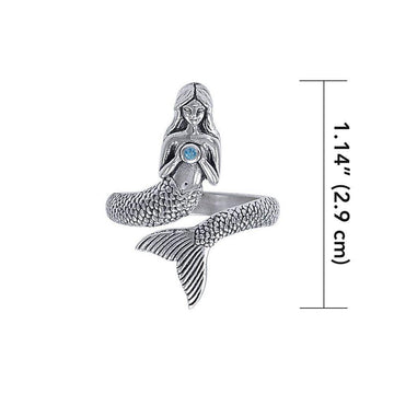 Seek your imagination with the Sea Mermaid ~ Sterling Silver Wrap Ring TRI1328 - Jewelry